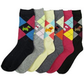 Women/Teen Crew Socks - Argyle Design w/Dog